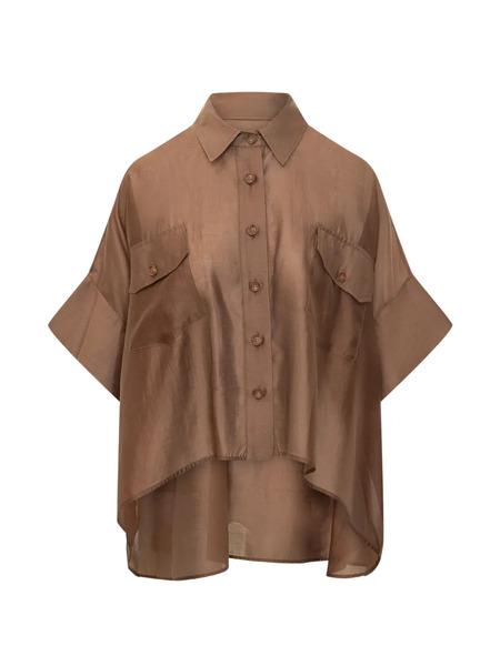  Le Sully Studio Oversized Pocket Shirt - Brown 