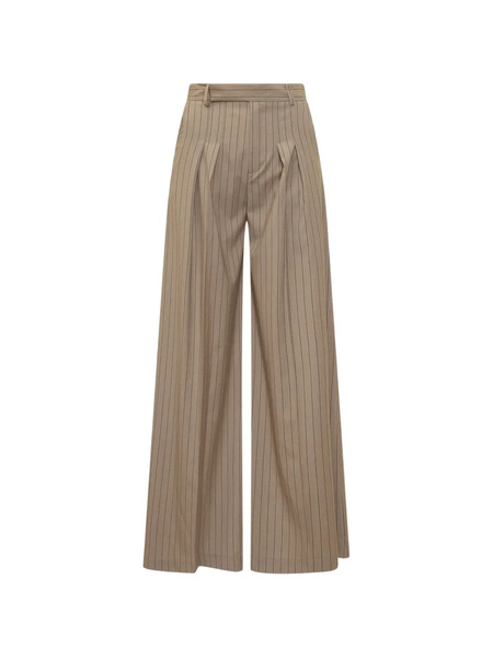  Le Sully Studio Pinstripe Pleated Trousers - Neutrals 