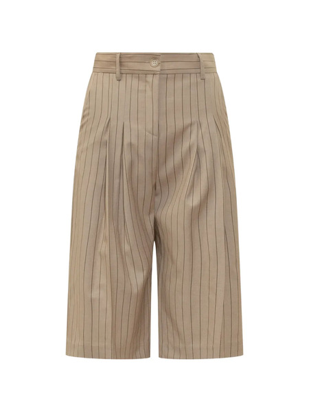  Le Sully Studio Pinstriped Shorts - Neutrals 