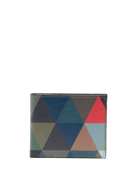  Leathersmith Of London Geometric-pattern Pebbled Leather Wallet - Blue 