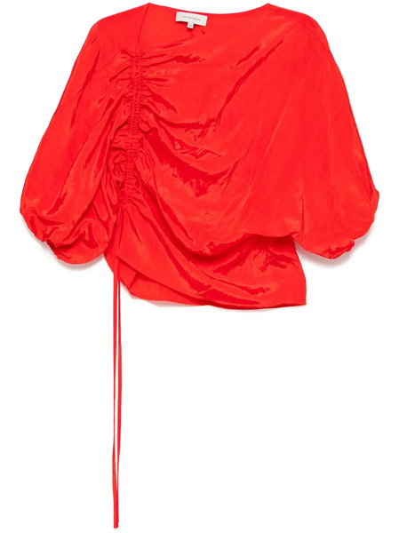  Lee Mathews Drawstring Cuffs Top - Red 