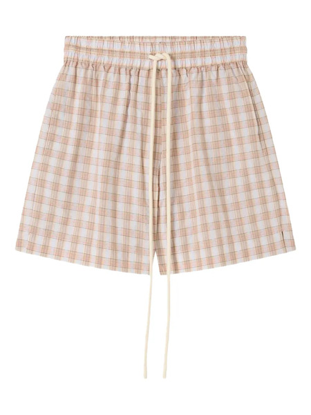  Lee Mathews Gingham Drawstring Short Shorts - Pink 