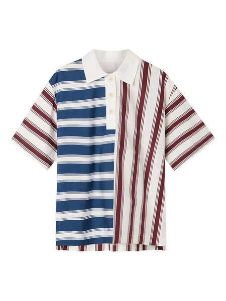  Lee Mathews Striped Polo Top - Blue 