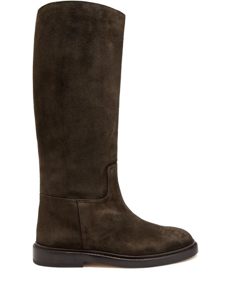  Legres Round-toe Panelled Boots - Brown 