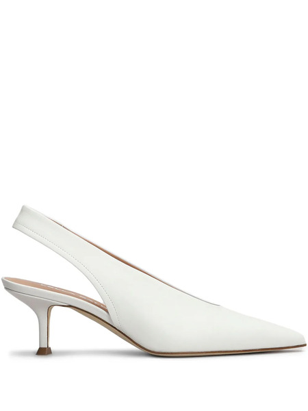  Lella Baldi Leather Slingback Pumps - White 