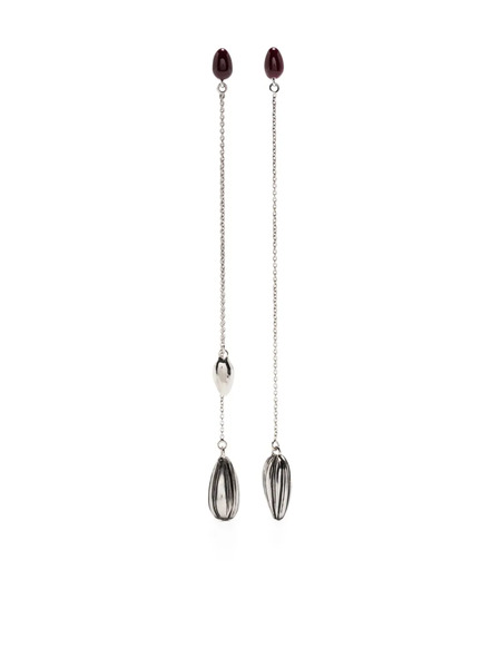  Lemaire Bead-embellished Drop Earrings - Silver 