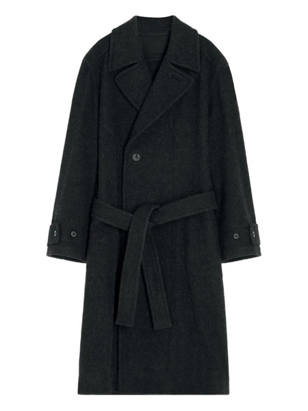  Lemaire Belted Double-breasted Coat - Black 