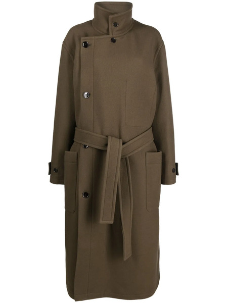  Lemaire Belted Double-breasted Coat - Brown 