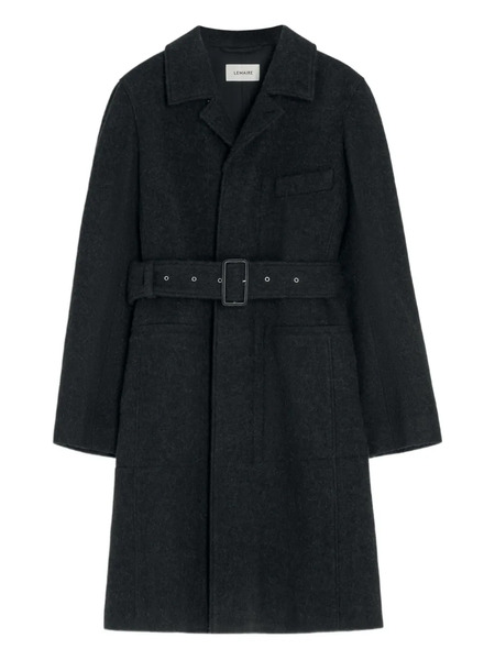  Lemaire Belted Tailored Coat - Black 