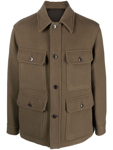  Lemaire Button-down Wool Shirt Jacket - Green 