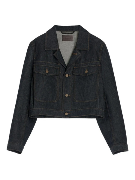  Lemaire Button-fastening Patch-pocket Denim Jacket - Black 