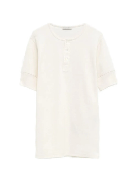  Lemaire Button Ribbed T-shirt - Neutrals 