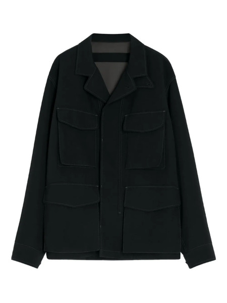  Lemaire Buttoned-cuff Pocket Overshirt - Black 