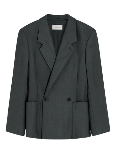  Lemaire Double-breasted Patch-pocket Blazer - Grey 
