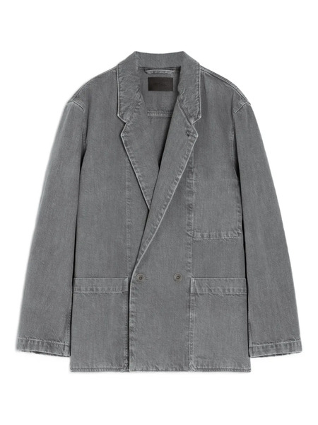  Lemaire Double-breasted Patch-pocket Blazer - Grey 