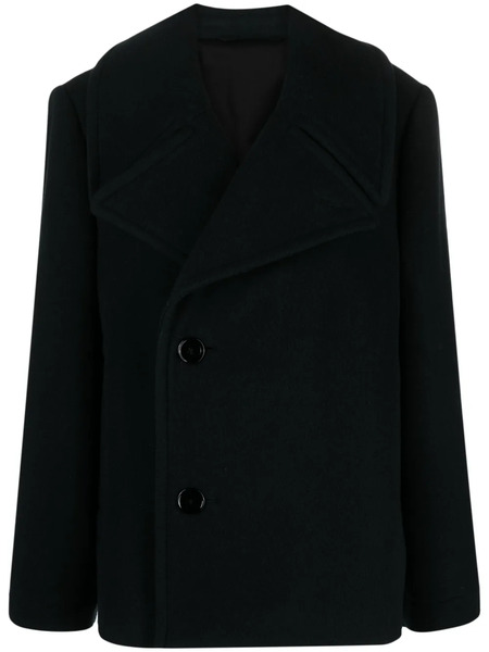  Lemaire Double-breasted Wool Coat - Green 