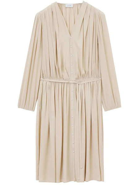  Lemaire Fully-pleated Midi Dress - Neutrals 