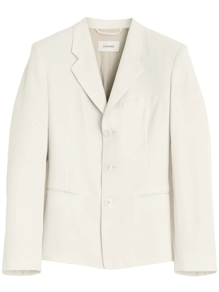  Lemaire Gabardine-weave Single-breasted Blazer - White 