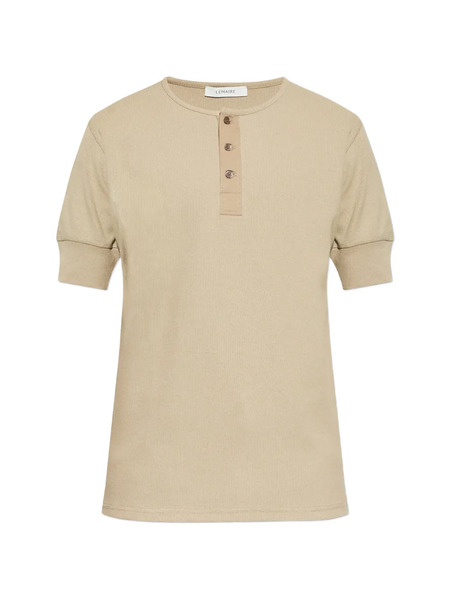  Lemaire Half-button Short-sleeve T-shirt - Neutrals 
