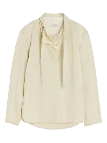  Lemaire High-neck Drawstring Blouse - Bg250 Rice Paper 