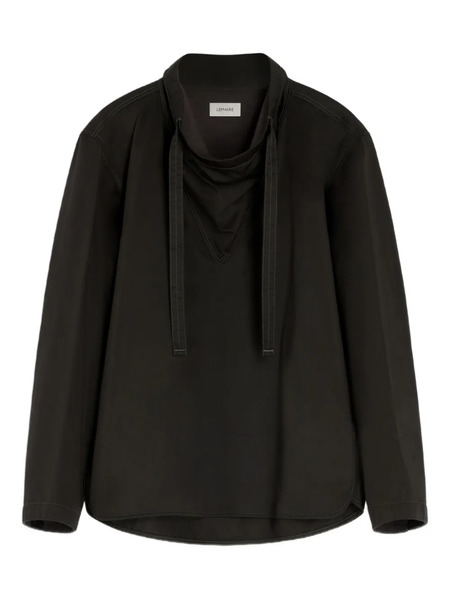  Lemaire High-neck Drawstring Blouse - Brown 