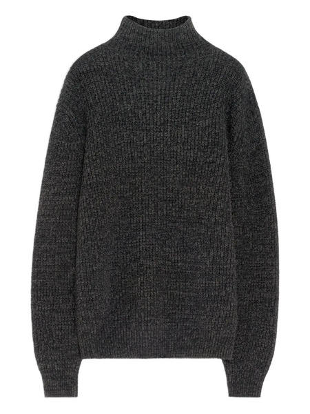  Lemaire High-neck Ribbed Sweater - Black 