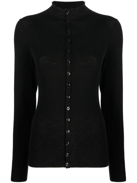  Lemaire High-neck Wool Cardigan - Black 