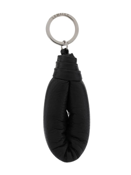 Lemaire Logo-engraved Leather Keyring - Brown 