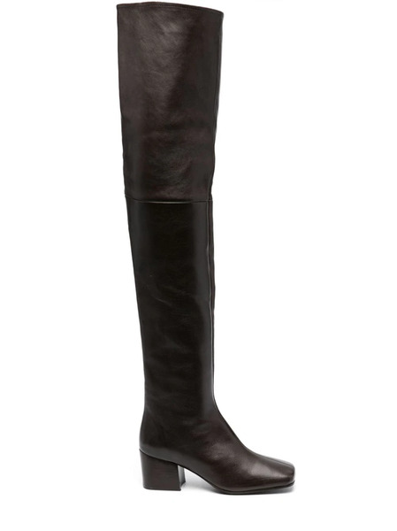  Lemaire 60mm Leather Thigh-high Boots - Brown 