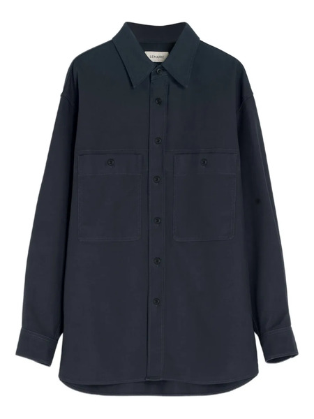  Lemaire Patch-pocket Twill Overshirt - Blue 