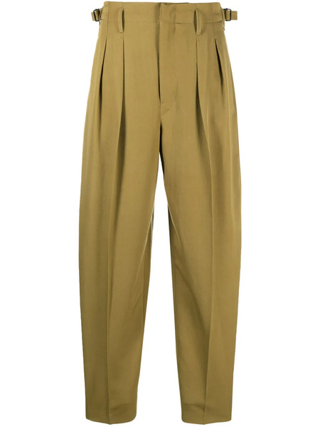  Lemaire Pleated Virgin-wool Trousers - Green 