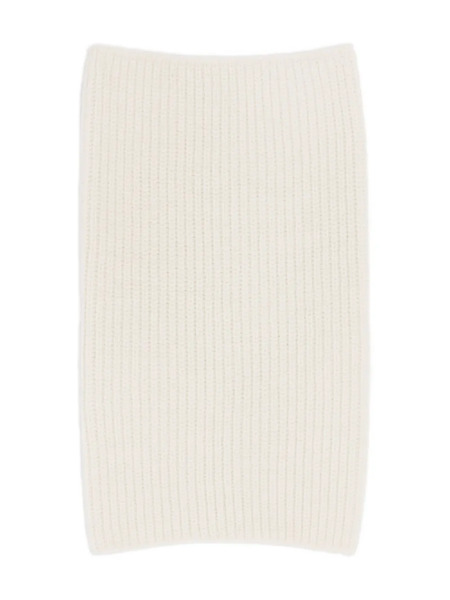  Lemaire Ribbed High-neck Snood - White 