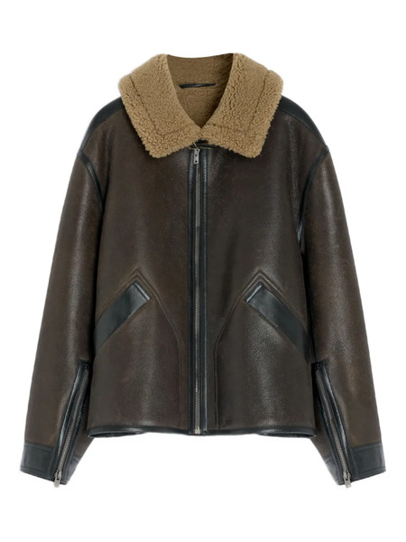  Lemaire Shearling-trim Jacket - Brown 