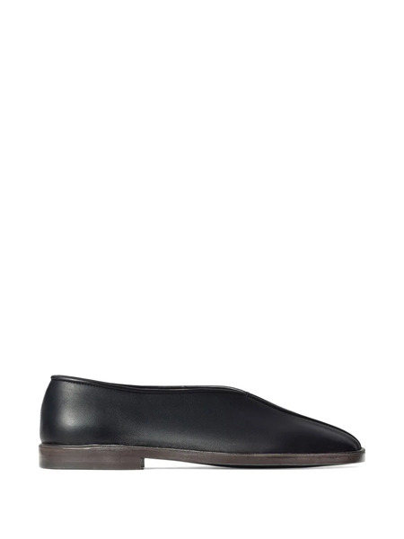  Lemaire Square-toe Leather Loafers - Black 