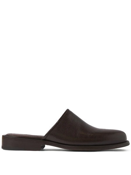  Lemaire Square Toe 35mm Mules - Brown 
