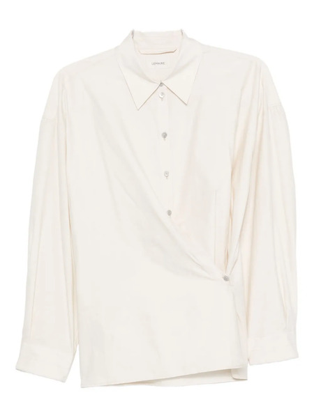  Lemaire Straight-collar Twisted Shirt - Neutrals 
