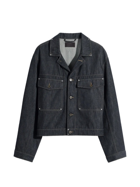  Lemaire Studded Denim Jacket - Blue 