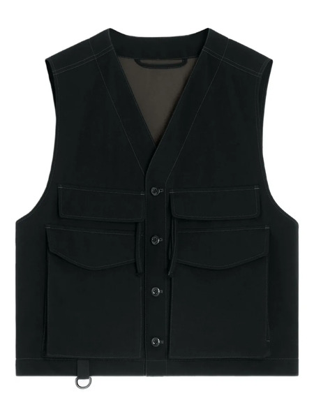  Lemaire Utility Button-fastening Gilet - Black 