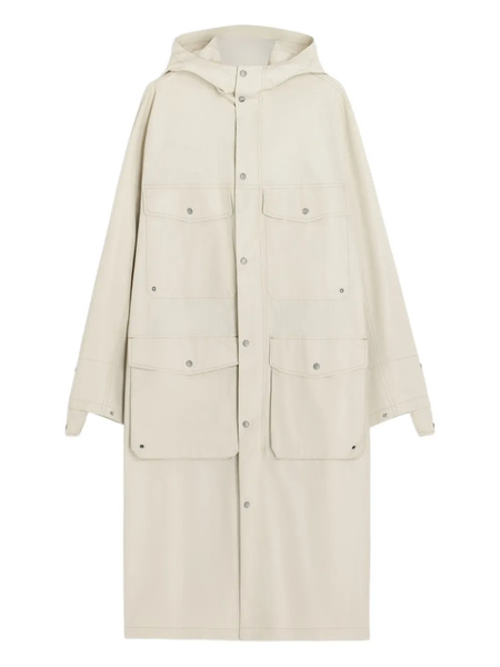  Lemaire Utility Hand-flap Snap-fastening Raincoat - White 