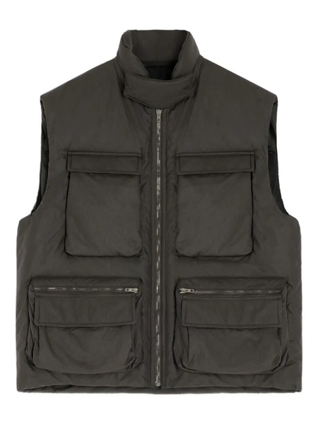  Lemaire Wadded Zip-fastening Multiple-pocket Gilet - Brown 