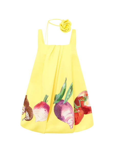  Leo Lin Suki Puff Printed Mini Dress - Yellow 