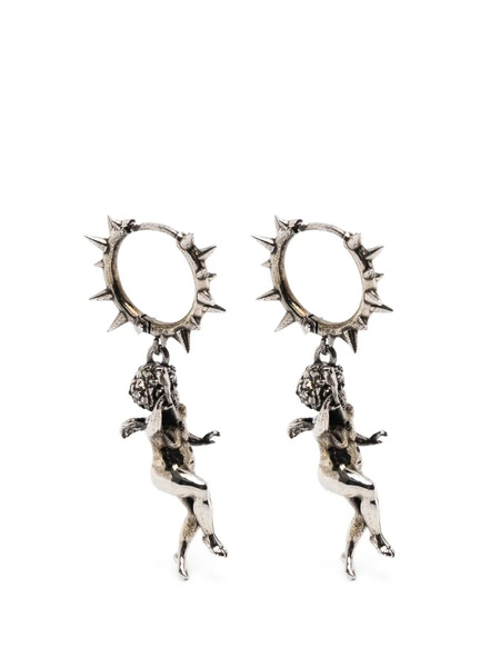 Leonardo Valentini Spiked Angel Earrings - Silver 