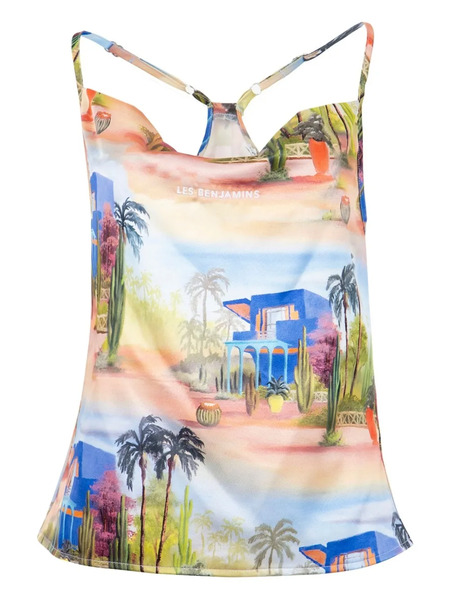  Les Benjamins Printed Strap Top - Neutrals 