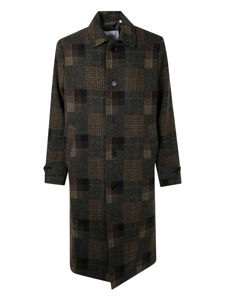  Les Deux Checked Wool Coat - Black 
