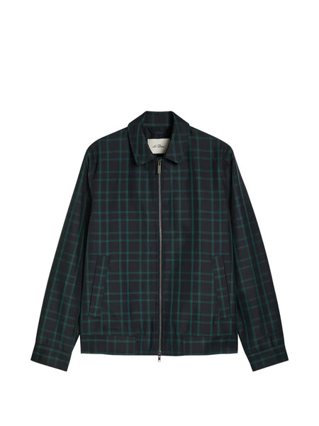  Les Deux Checked Zip Jacket - Green 