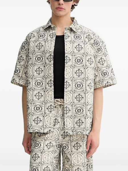  Les Deux Embroidered-patchwork Shirt - Neutrals 