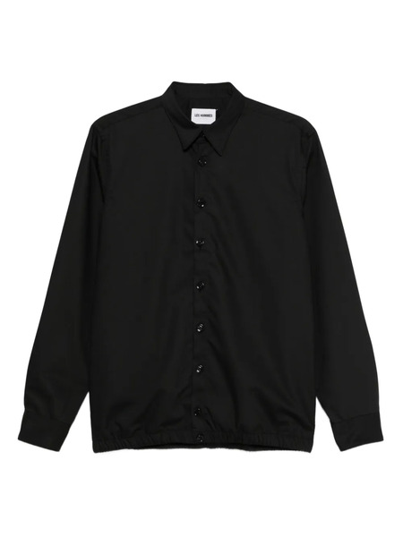 Les Hommes Button-down Elasticated-hem Shirt - Black 