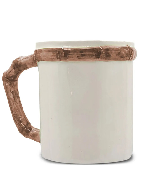  Les-ottomans Bamboo Ceramic Mug (set Of Two) - White 