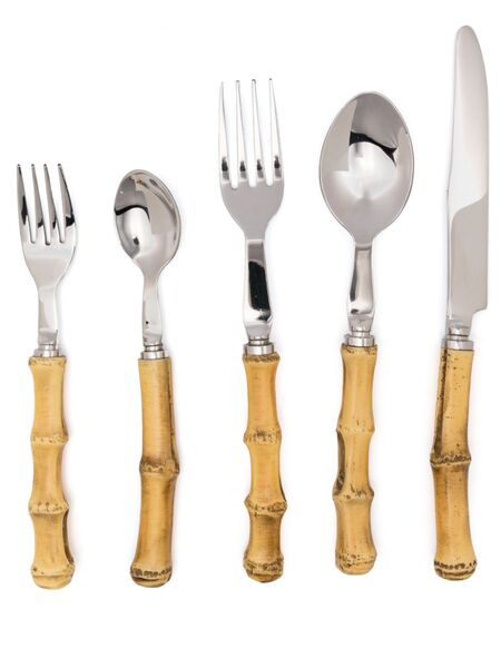  Les-ottomans Bamboo Posate Cutlery (set Of Five) - Neutrals 