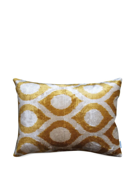  Les-ottomans Geometric-pattern Silk Cushion (40cm X 50cm) - Neutrals 